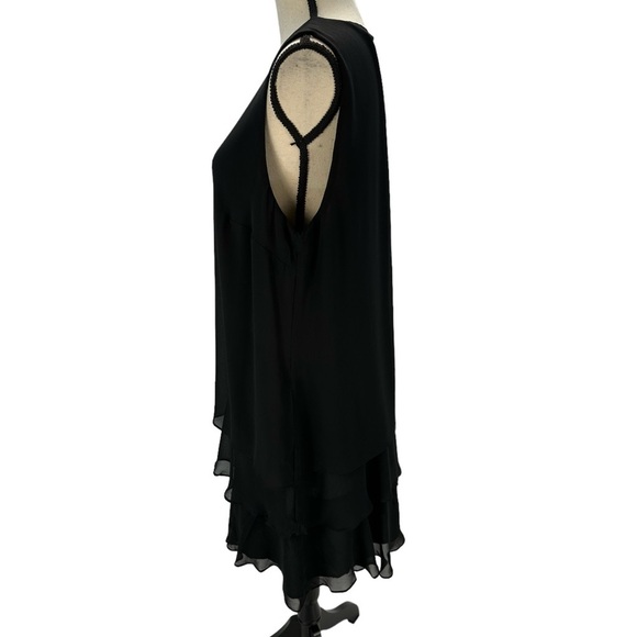 Lauren Ralph Lauren Sleeveless Layer Bottom Midi Dress - Black - size 16 - Picture 5 of 11